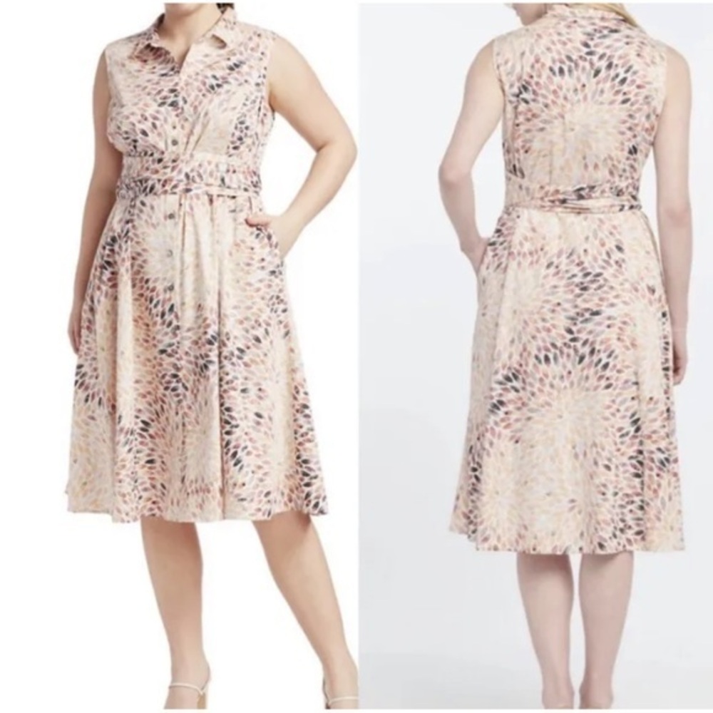 Nic+Zoe size 1X falling leaves sleeveless knee length dress